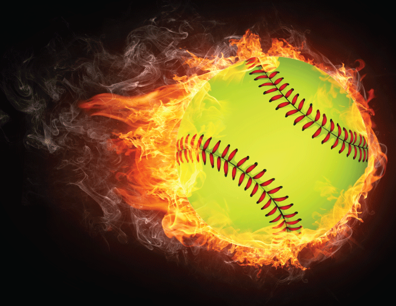 Softball on fire